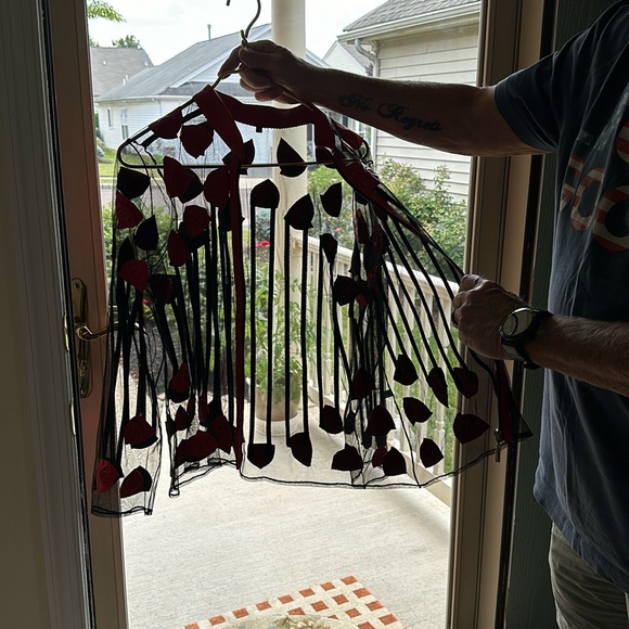 Casual sheer tulle and leather jacket - Picture 3 of 3